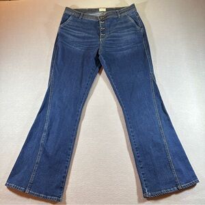 Wrap London‎ Cotton Blend Denim Bootcut Leg Dark Wash Jeans Size 12 Women’s